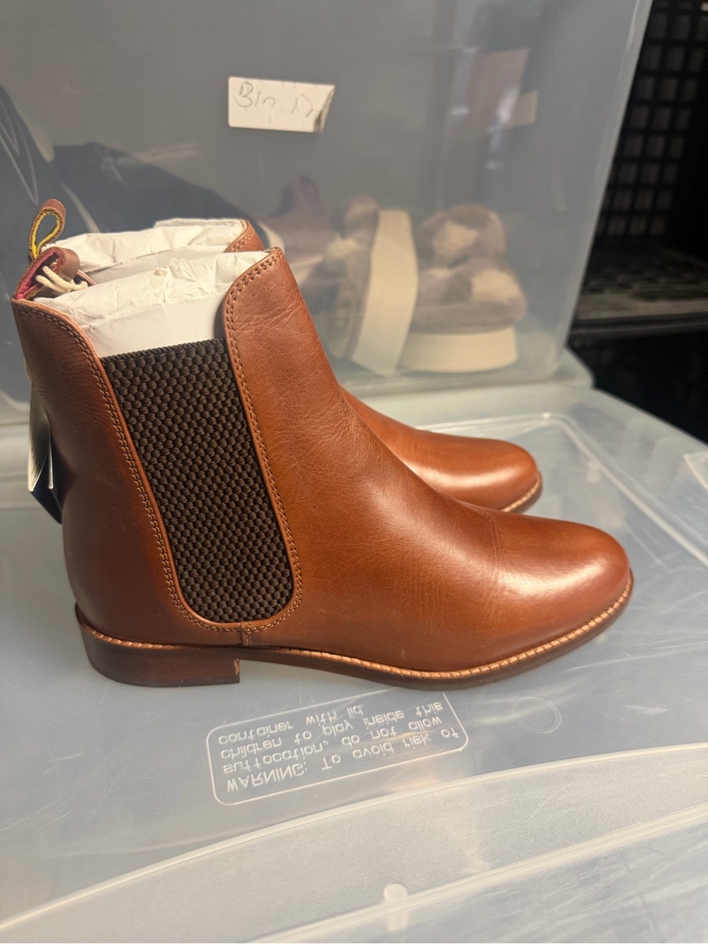 Joules women’s westbourne Pull on Ankle Boots Cognac Leather Size 5 M US